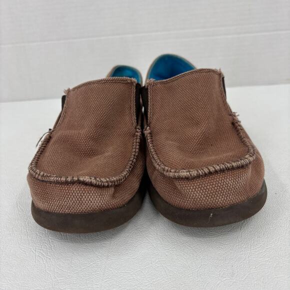 Crocs Canvas Loafer Junior Size 5 Brown Slip On Shoe Unisex Comfort - Picture 5 of 8